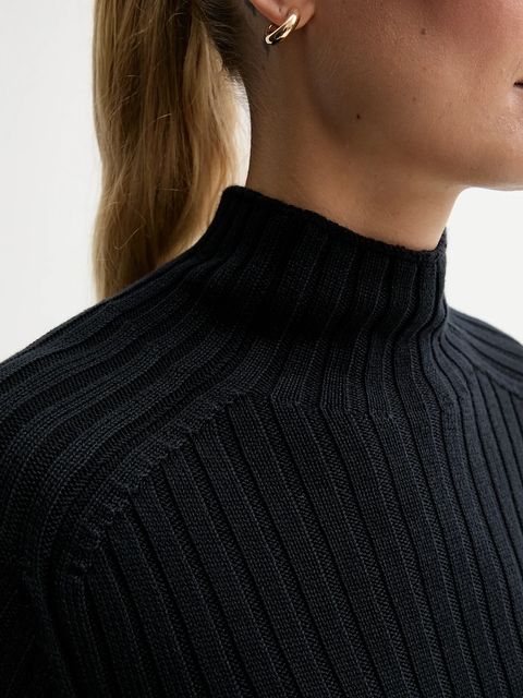 Marc O'Polo sweter bawełniany damski kolor granatowy z półgolfem 509605960173