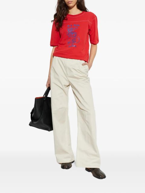 MM6 Maison Margiela pleated wide-leg trousers - Neutrals - zdjęcie produktu nr 2