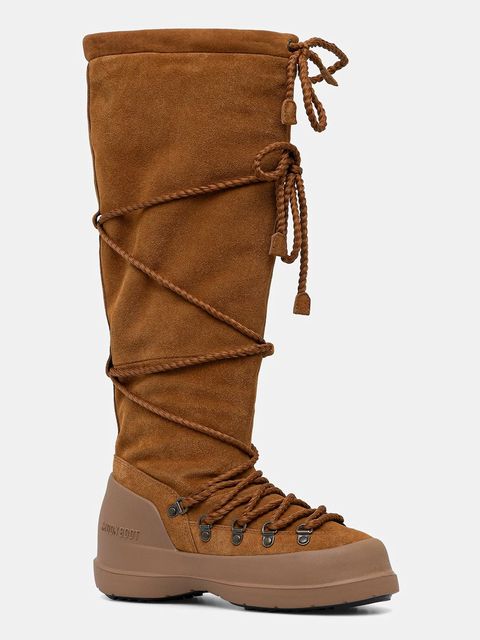 Moon Boot śniegowce zamszowe MB LUNA BOOT EXTRA SUEDE kolor brązowy 80D2480200 M008