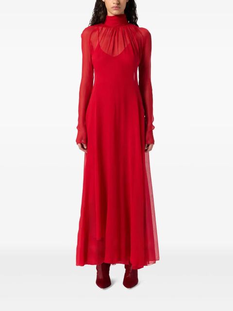 Blumarine open-back sheer maxi dress - Red