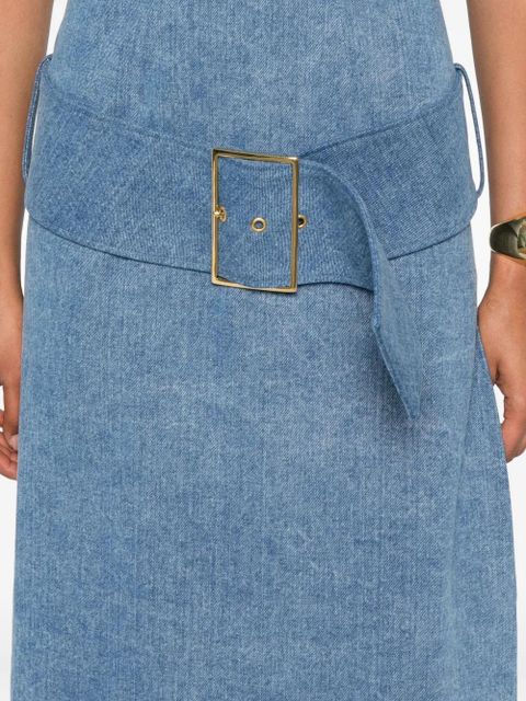 Rowen Rose belted denim midi dress - Blue