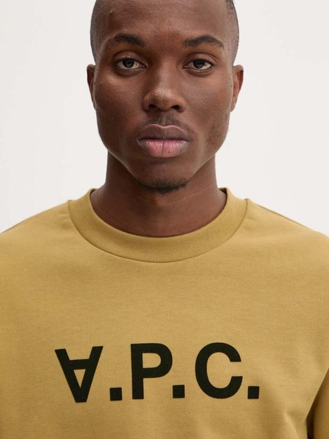 A.P.C. bluza bawełniana sweat standard grand vpc GOTS kolor żółty COHBN.M27907