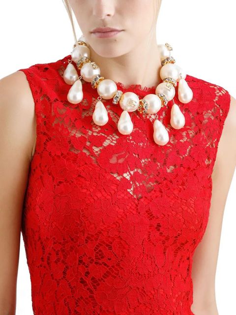 Dolce & Gabbana logo-embellished pearl necklace - Gold