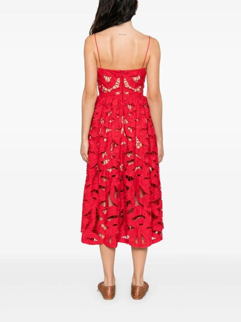 Self-Portrait embroidered midi dress