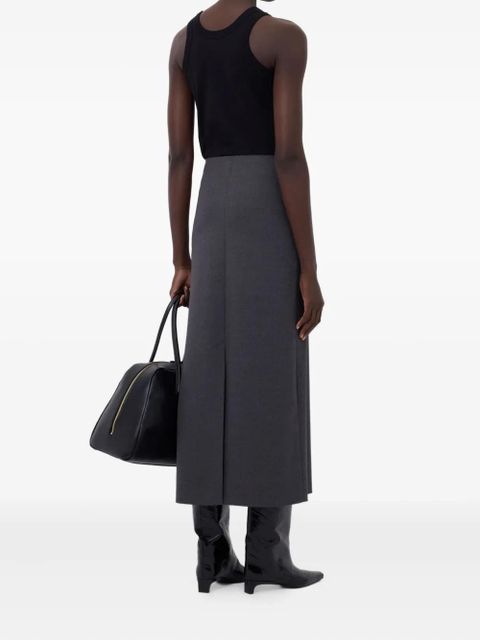 LouLou de Saison back-vent long pencil skirt - Grey