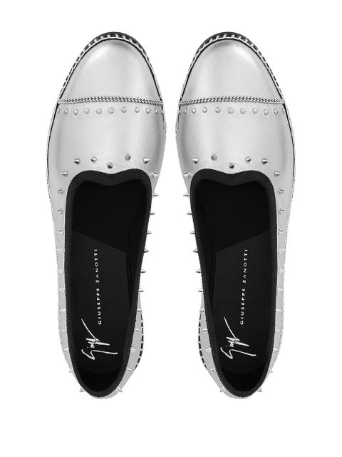 Giuseppe Zanotti metallic-effect loafers - Grey