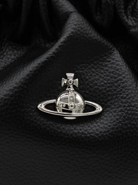 Vivienne Westwood orb-plaque drawstring shoulder bag - Black