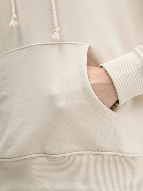 Tommy Jeans bluza damska kolor beżowy z kapturem gładka DW0DW19712