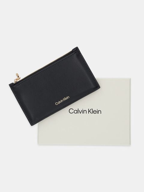 Calvin Klein portfel skórzany damski kolor czarny LV04F1076G