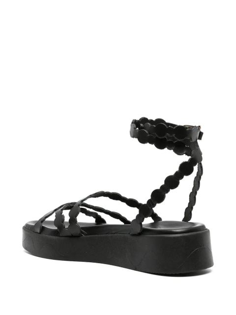 Ancient Greek Sandals Aspis flatform leather sandals - Black