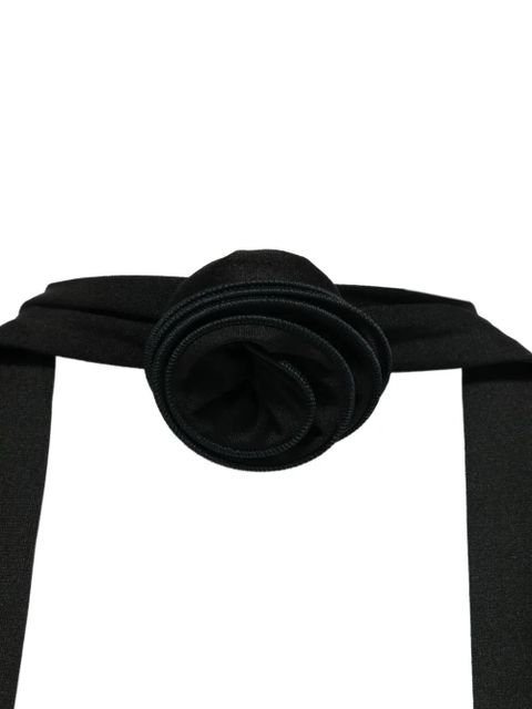 La Reveche halter-neck rose-embellished mini dress - Black - zdjęcie produktu nr 2