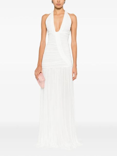 Christopher Esber V-neck pleated maxi dress - White - zdjęcie produktu nr 2