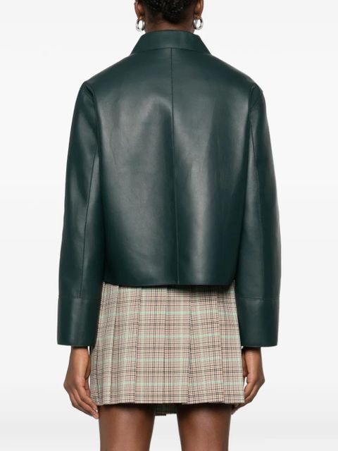 Moncler Haricot 3-in-1 leather shirt jacket - Green