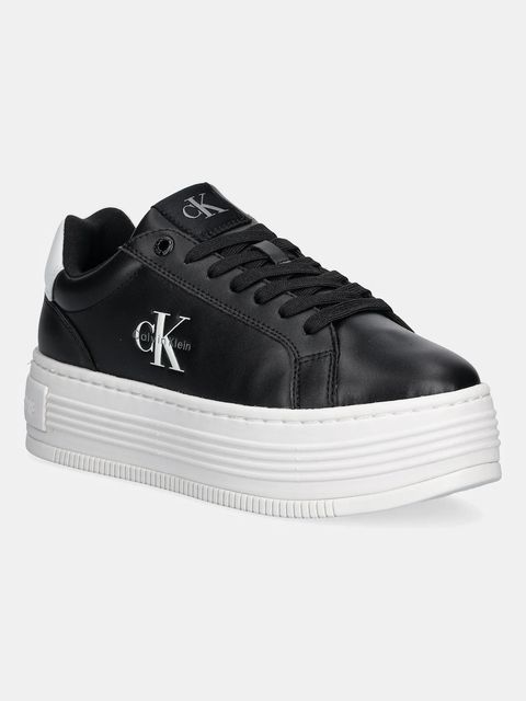 Calvin Klein Jeans sneakersy BOLD FLATF LOW LACE LTH damskie kolor czarny YW0YW01878 - zdjęcie produktu nr 1