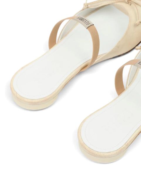 MM6 Maison Margiela bow squared leather sandals - Neutrals