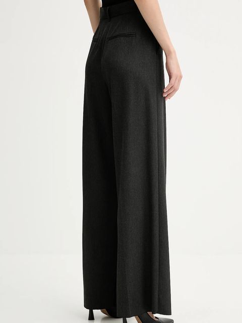 Marella spodnie Emme by Marella damskie kolor szary szerokie high waist 2525136151200