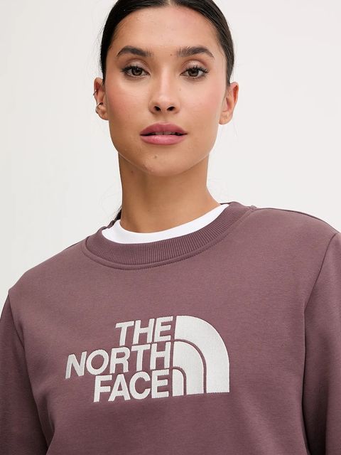 The North Face bluza Drew Peak damska kolor bordowy gładka NF0A89EFFAI1