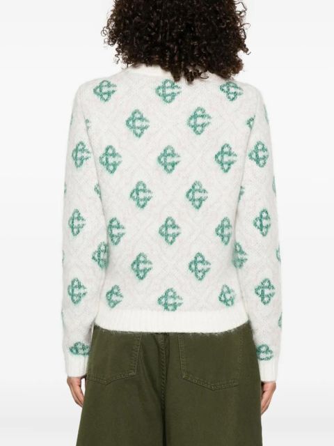 Casablanca patterned crew-neck sweater - Neutrals