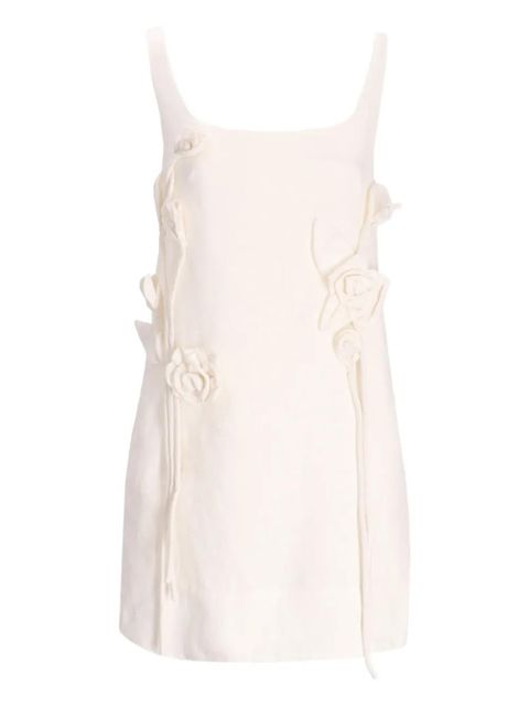 FARM Rio rose-embellished cotton mini dress - White - zdjęcie produktu nr 1