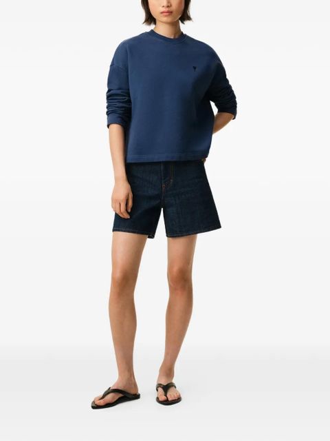 AMI Paris ami coeur cropped sweatshirt - Blue