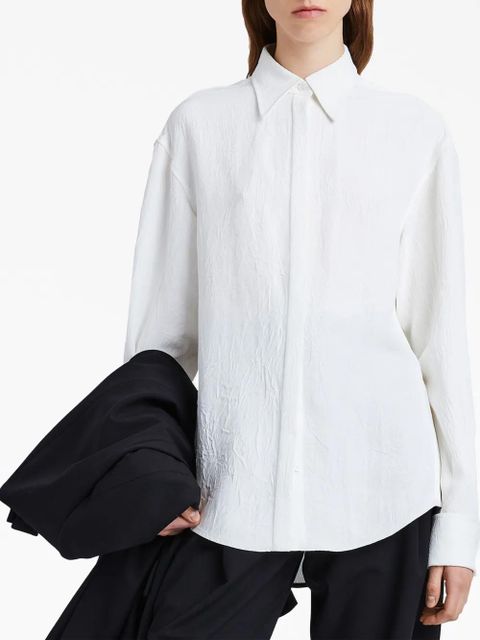 Proenza Schouler crinkled satin-finish shirt - White