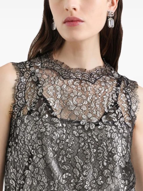 Dolce & Gabbana lamé lace mini dress - Black
