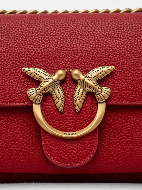 Pinko torebka skórzana kolor czerwony 104528 A29Q