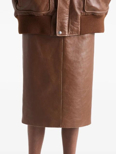 Prada leather pencil skirt - Brown