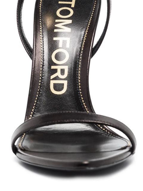 TOM FORD Padlock 105mm metallic heel sandals - Black