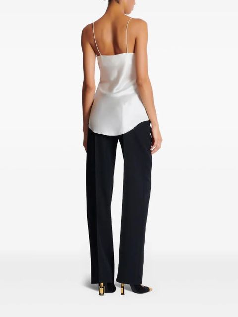 Balmain draped satin top - White