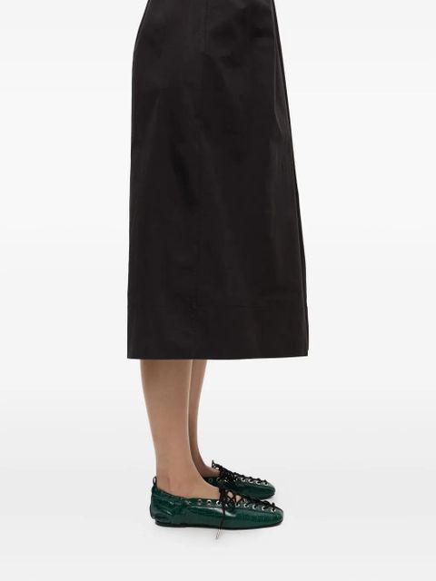 GANNI lace-up ballet flats - Green