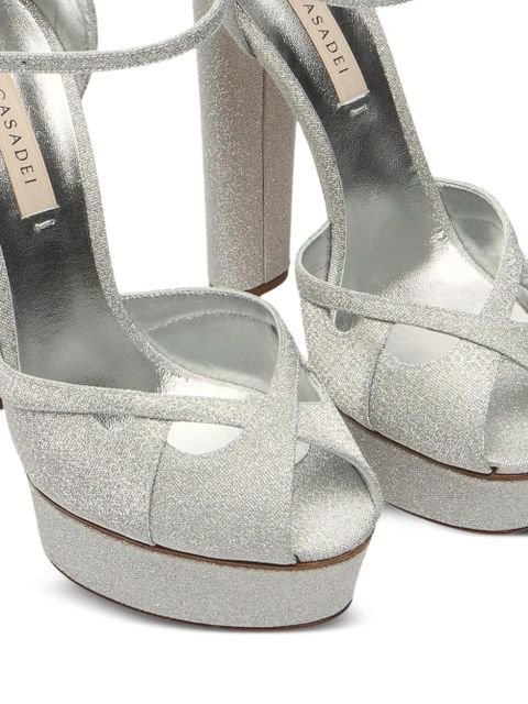Casadei Flora Solar Eclipse platform sandals - Silver