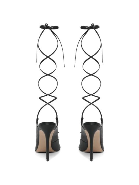 Alexander McQueen Ghillie lace-up skull-charm mules - Black