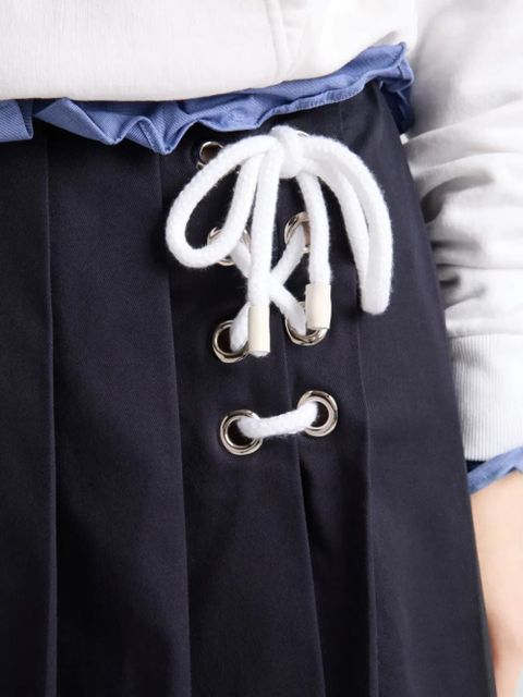Prada pleated drill mini skirt - Blue
