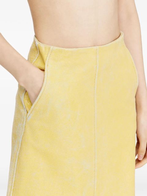 Diesel L-Erina crackled pencil midi skirt - Yellow