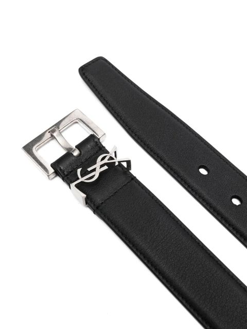 Saint Laurent monogram smooth leather belt - Black - zdjęcie produktu nr 2