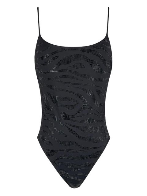 MC2 Saint Barth Cecille zebra strass swimsuit - Black - zdjęcie produktu nr 1