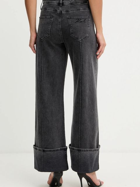 Karl Lagerfeld jeansy damskie kolor szary B1W10046