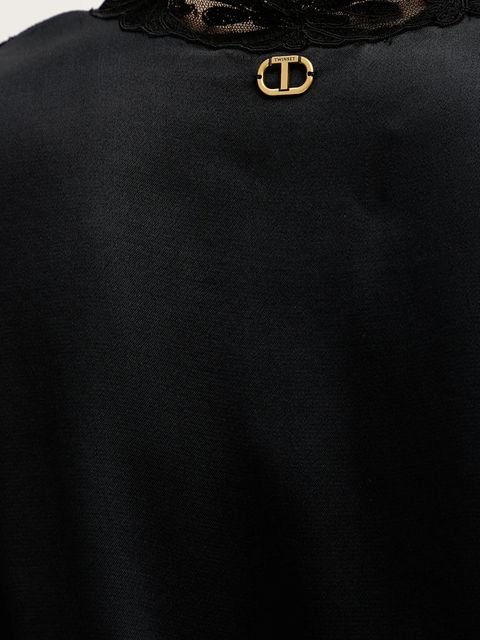 Twinset bluzka damska kolor czarny gładka 252TT2243