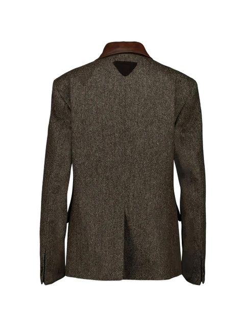 Prada herringbone-pattern blazer - Brown - zdjęcie produktu nr 2