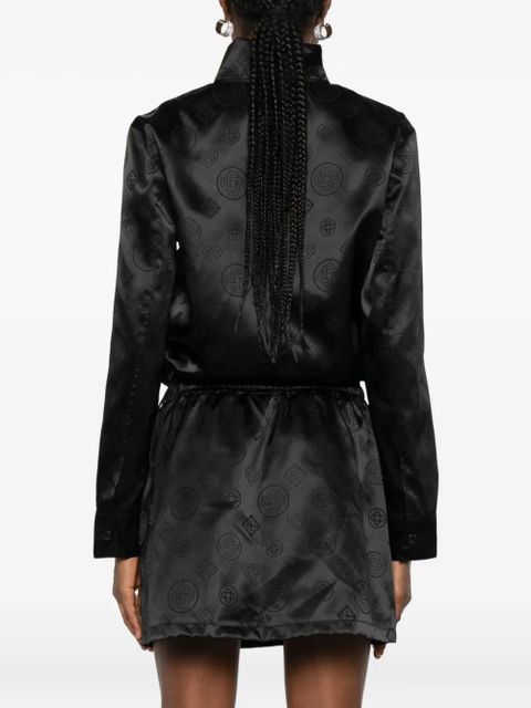 Casablanca logo-pattern bomber jacket - Black