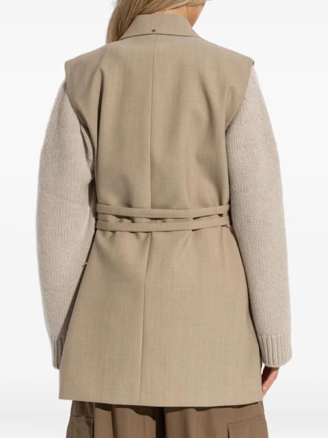 Sportmax belted wool waistcoat - Neutrals