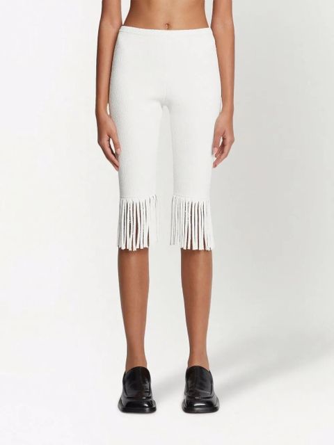 Proenza Schouler textured fringed biker shorts - White - zdjęcie produktu nr 2