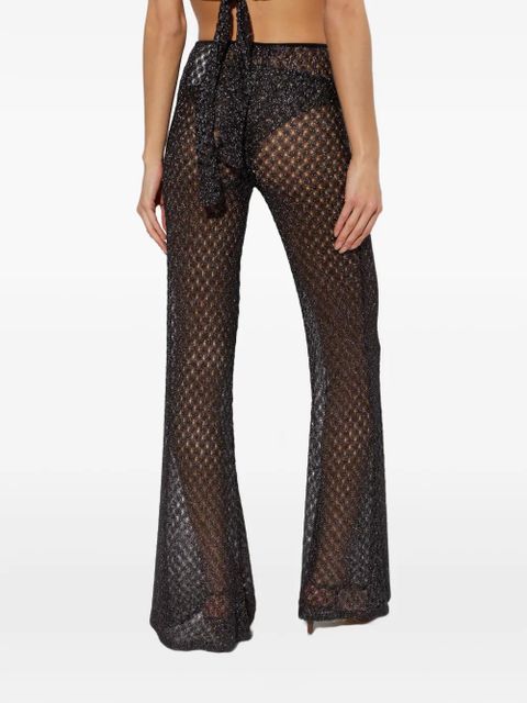 Missoni metallic-effect open-knit trousers - Black