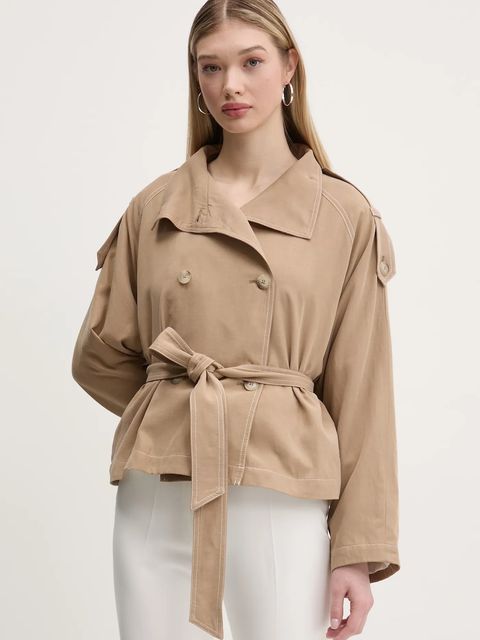 HUGO płaszcz z domieszką lnu - zdjęcie produktu nr 2