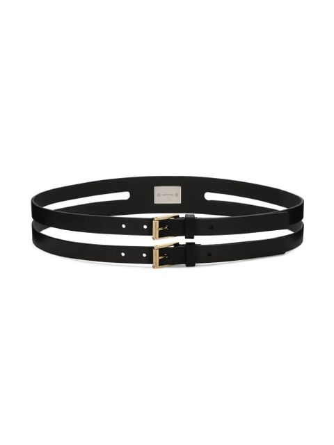 Dolce & Gabbana logo-plaque double-strap belt - Black - zdjęcie produktu nr 2