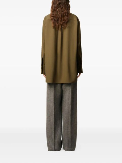 AMI Paris wool side-slit oversized shirt - Green - zdjęcie produktu nr 2