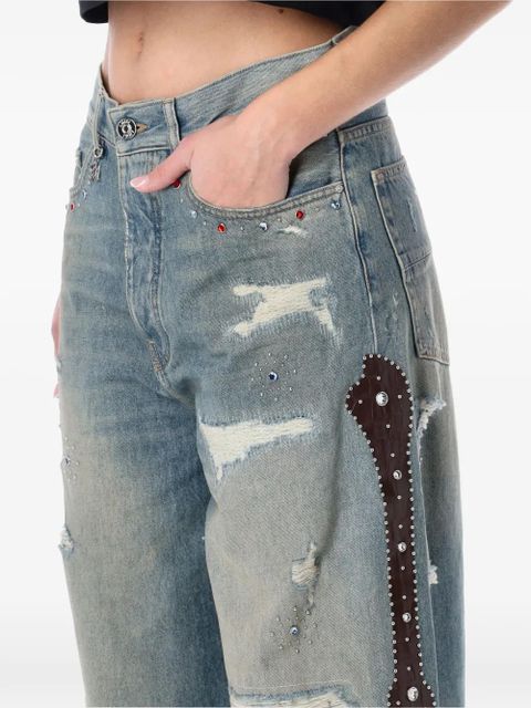 AMIRI studded-detail distressed jeans - Blue