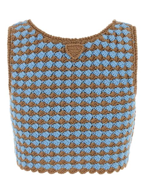 Prada crochet-knit top - Blue - zdjęcie produktu nr 2