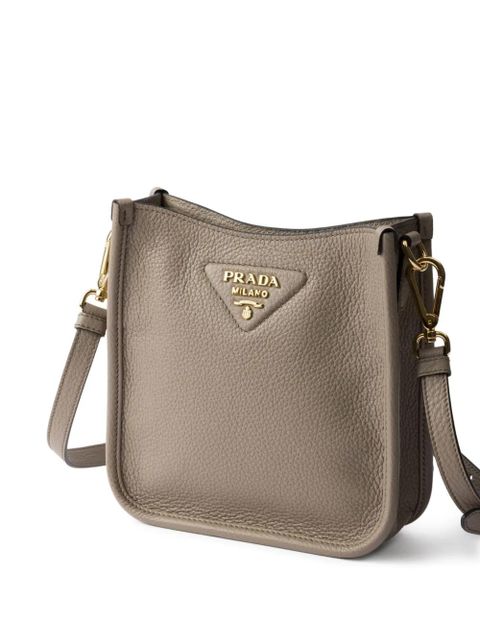 Prada mini leather shoulder bag - F03QH CLAY GRAY
